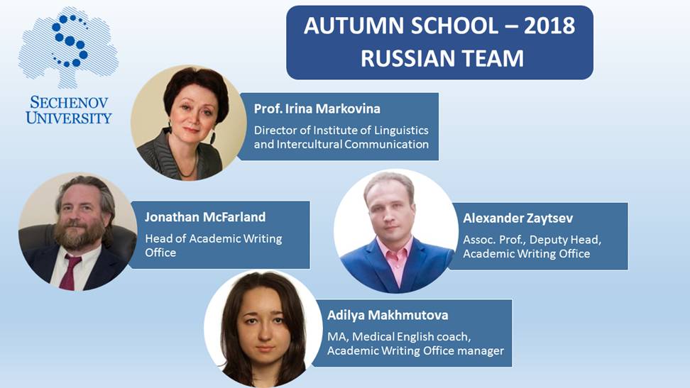 Sechenov Autumn School in Linguistics-2018: Professional Communication in English for Medical Students!